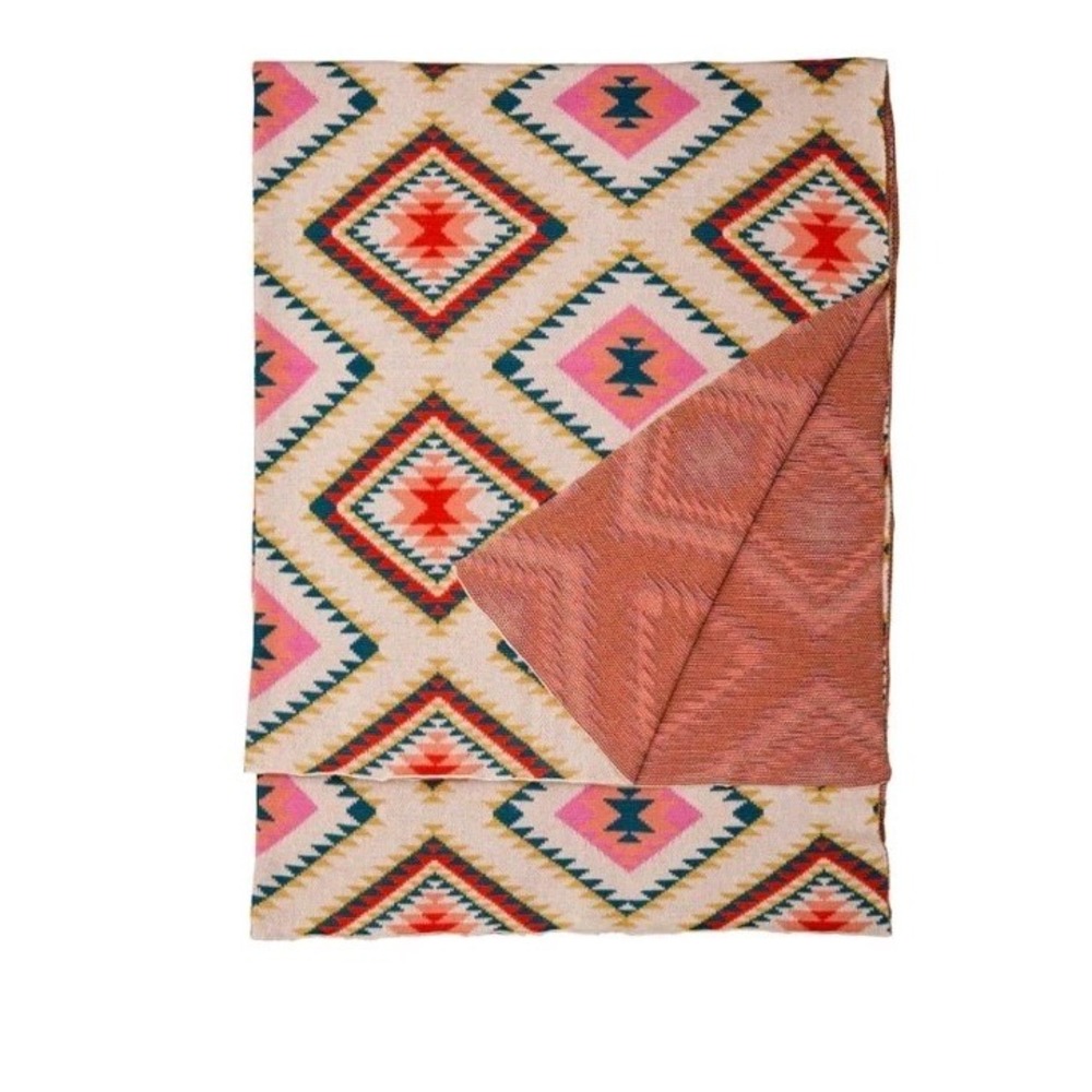 NWT Myra Printomania Aztec Print Throw Blanket 50x60 Cotton Western Cowboy/Girl